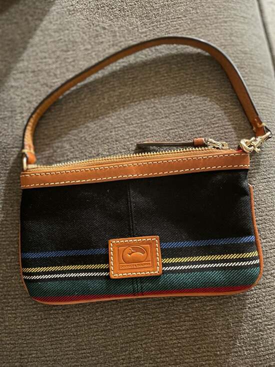 Dooney & Bourke Handbags - Dooney & Bourke Mariner Stripe Coated Cotton Zip Wristlet